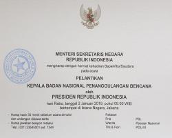 PRESIDEN AKAN LANTIK KEPALA BNPB