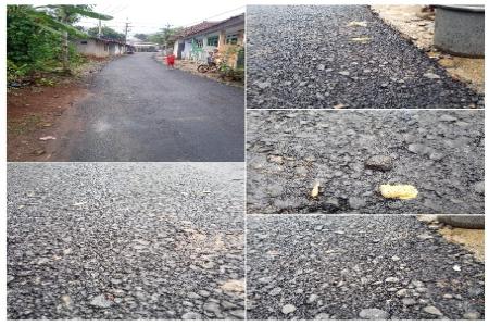 Diduga Pengerjaan Jalan Hotmix Di Kp B